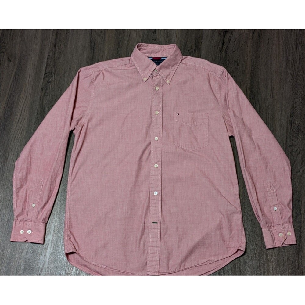 Authentic Vintage Y2K Tommy Hilfiger Pink Button Up Men's Classic Fit Medium